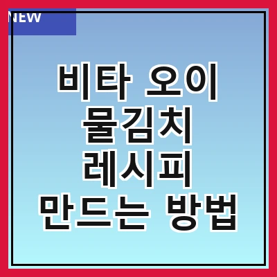 비타 오이 물김치 레시피 만드는 방법